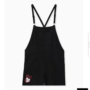 🆕 1X DISNEY MICKEY MOUSE BLACK LINEN SHORTALL